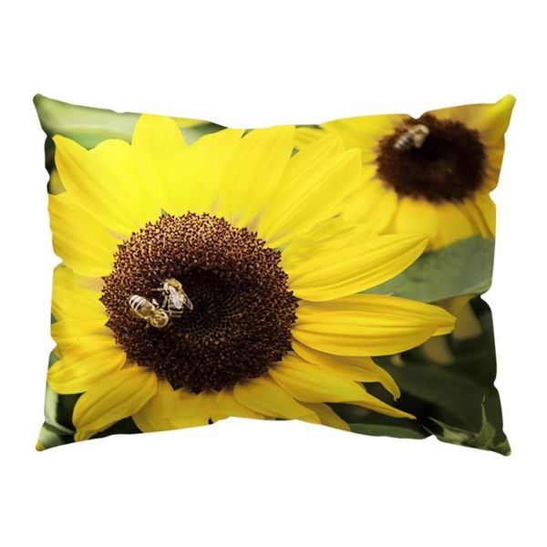 

pillow case home throw sunflower flower soft bed printing cover for living room