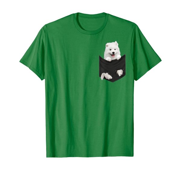 

Funny Samoyed Puppy In Pocket T Shirt Gift for Women Men, Mainly pictures