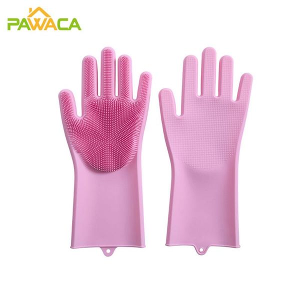 

disposable gloves 1 pair dishwashing cleaning kitchen washing silicone rubber latex brush housework tools