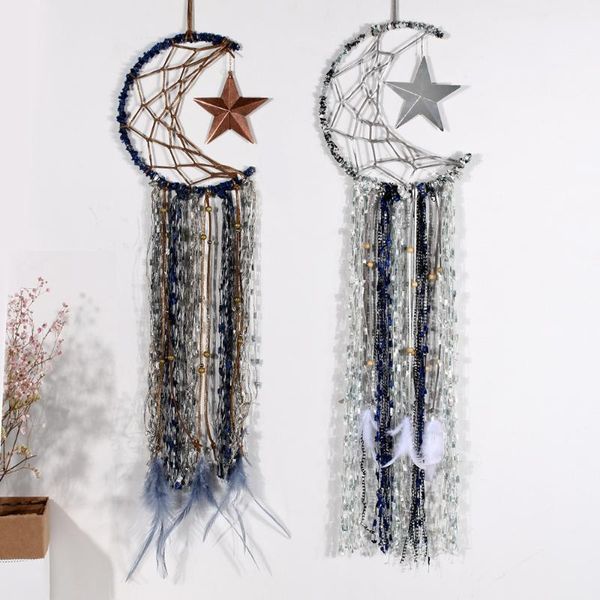 

decorative objects & figurines five-pointed star dream catcher wind chime pendant moon home decoration window balcony wall