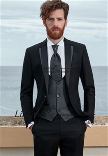 

men's suits & blazers fromal black mens slim fit 3 piece set groom wedding tuxedos man prom party suit business male blazer terno mascu, White;black