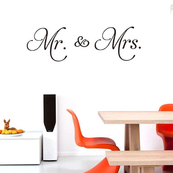 

wall stickers 1pcs mr. & mrs. pvc removable decal living room decoration modern diy decor home accessories