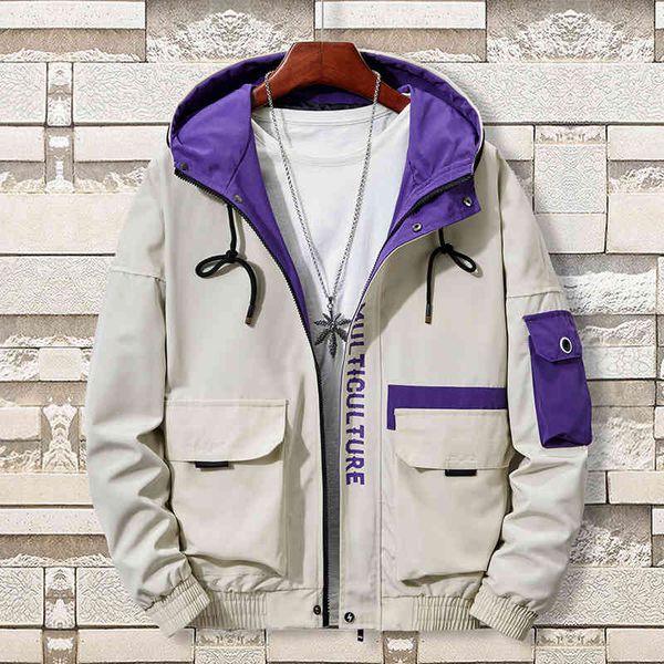 

Plus Size 5XL, 6XL, 7XL, 8XL Jacket Men Hooded Fashion Air Force Men's Thin Hip Hop Outerwear Casual Windbreaker Man, Black;brown
