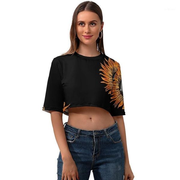 

women's t-shirt crescent crop t shirt pattern women funny summer short-sleeve o neck polyester tshirt, White