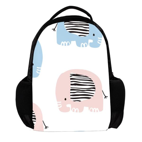 

pattern school backpack children boys girls daily beautiful pink blue elephants cartoon}