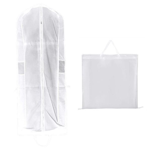 

foldable wedding dress dustproof bag non-woven fabric clothes storage zipper closure suit garment case protector boxes & bins