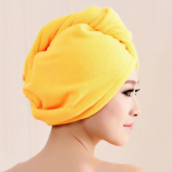 

shower caps 5 colors drying hair towel magic quick dry microfiber bath turban wrap cap spa bathing hat