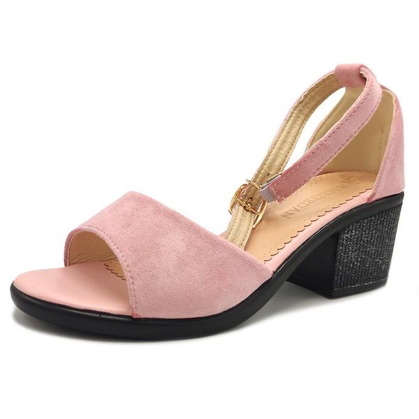 

dress shoes high heel sandals women ankle strap open toe ladies pumps fashion party casual slippers sandalias, Black