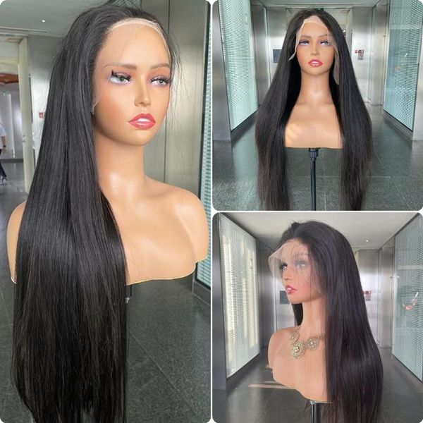 

lace wigs 28 30 inch 200% density glueless frontal pre plucked brazilian hair wig for black women, Black;brown