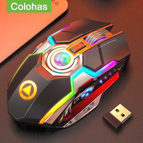 

2.4g wireless gaming mouse for lapcomputer pc gamer rechargeable mice 1600dpi rgb led light mause