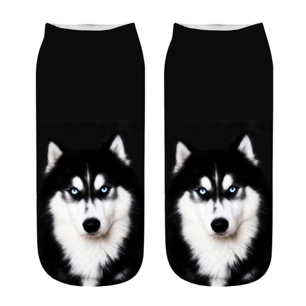 

sports socks 3d dog printed anklet basketball star stockings funny sport for men basket socks#0116smty, Black