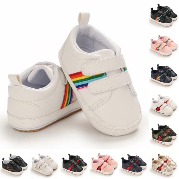 Primeiros caminhantes nascidos sapatos de criança masculino bebê step front pu fêmea casual moclasin antiderrapante clássico