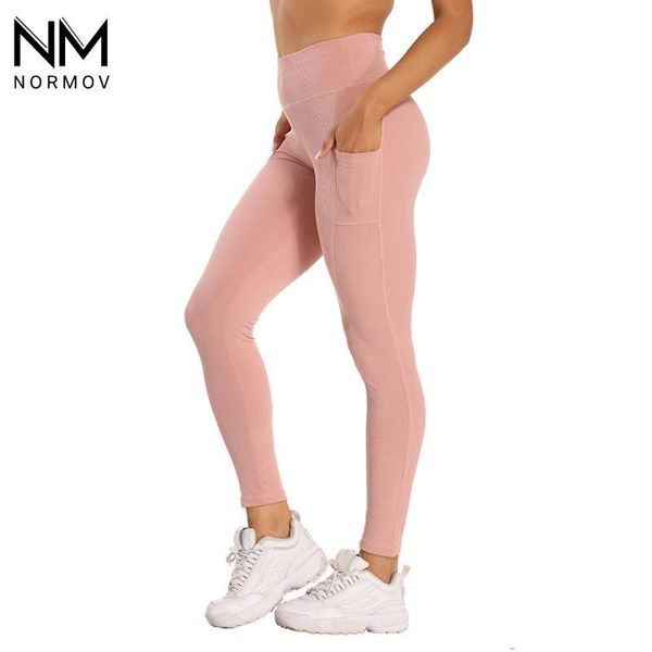 

women's leggings normov high waist women with pockets comfort tight push up casual fitness stretch breathable, Black