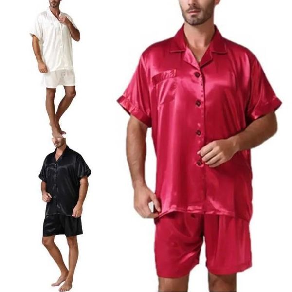 

sleepwear fashion pajamas summer men's solid color home wear set, Black;brown