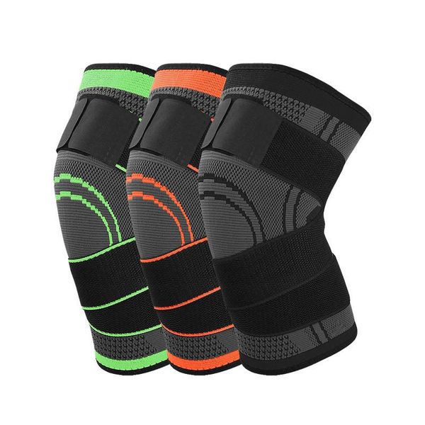 

elbow & knee pads 3d weave pressurization brace basketball tennis hiking cycling support professional protective sports pad, Black;gray