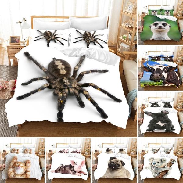 

bedding sets hd digital animal print duvet cover+ pillowcase 2/3pcs luxury bed set us/eu/au 11 size 12 style