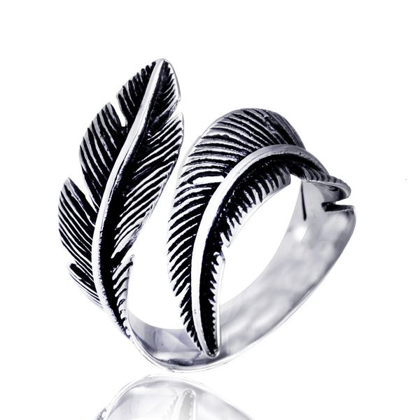 

delicate ring jewelry men's stainless steel titanium takahashi goro feather, Silver