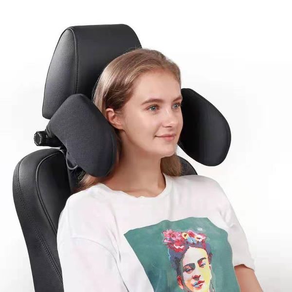 

seat cushions car headrest pillow neck support for sleep side head u-shaped mesh sponge cloth