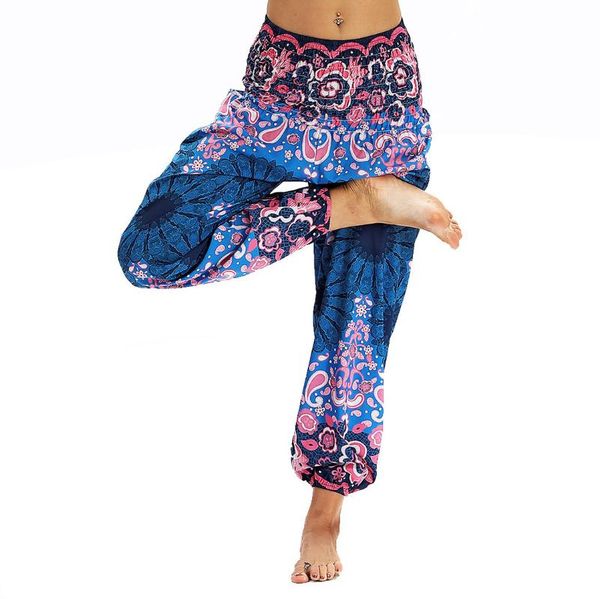 

yoga outfit womens loose pants floral digital print wide leg long stretch palazzo trousers sweatpants harlan