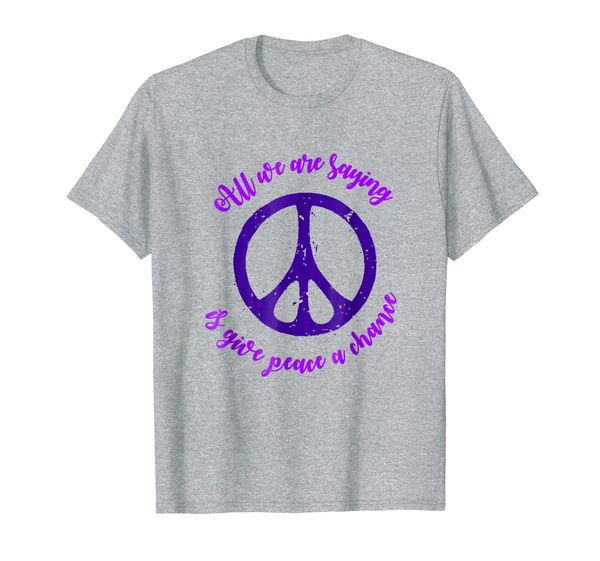 

lyrics quote "all we are saying is give peace a chance" tee, White;black