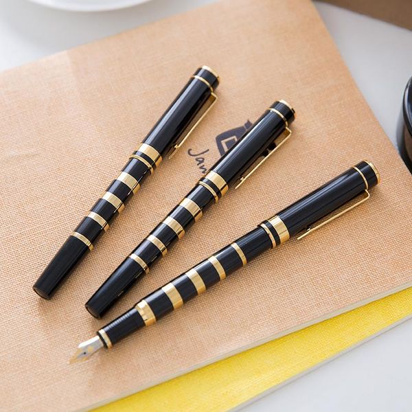 

fountain pens metal portable trim office black golden 0.5mm 1.0mm gift pen