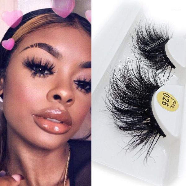 

1 pair 25mm lashes 3d 100% mink hair thick long false eyelashes wispy fluffy handmade makeup tools cruelty-fr1