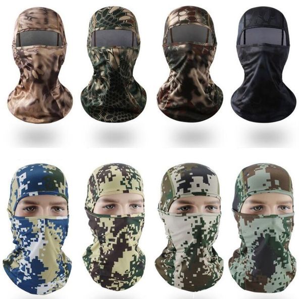 Camouflage Balaclava caps Full Face cover Mask Tactical CS Wargame Army Hunting Helmet Liner Cap magic Scarf Head wraps Bandana