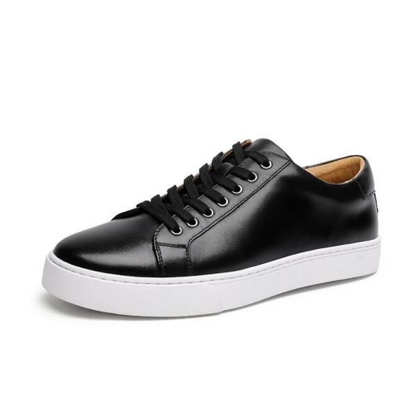 

leather thick bottom shoes trend korean leisure layer leather manual color polishing mens trainers sports white sneakers black white red