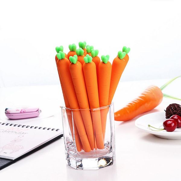 

gel pens 2pcs/lot cartoon carrot pen creative writing school office signature kawaii stationery supply