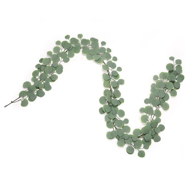 

decorative flowers & wreaths artificial green eucalyptus leaves garland wisteria plant rattan fake silk leaf vines for wedding party decor