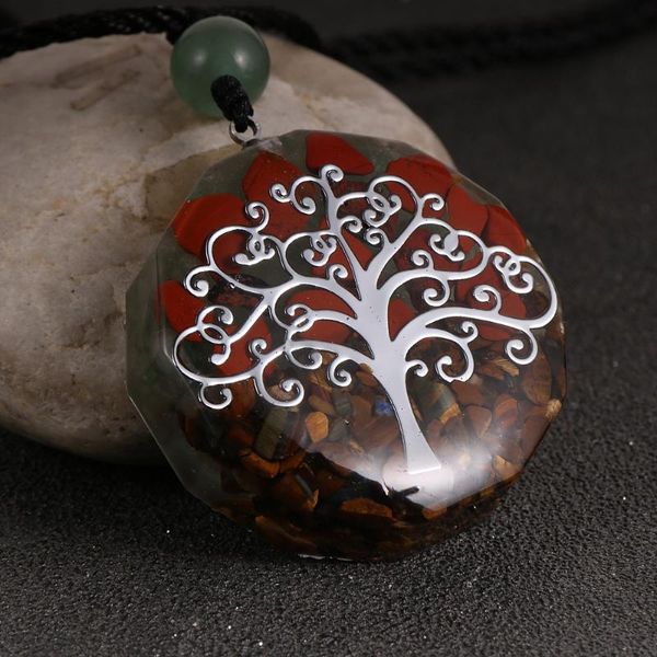 

pendant necklaces gold silver color tree of life crystal resin orgonite necklace men women reiki healing energy orgone jewelry