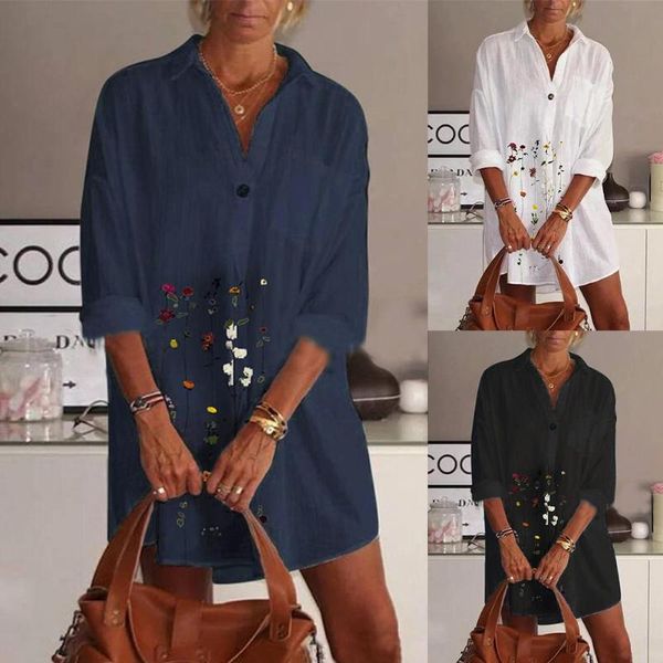 

summer women turn down collar half sleeve button colorful floral print mini shirt dress elegant clothing casual dresses, Black;gray
