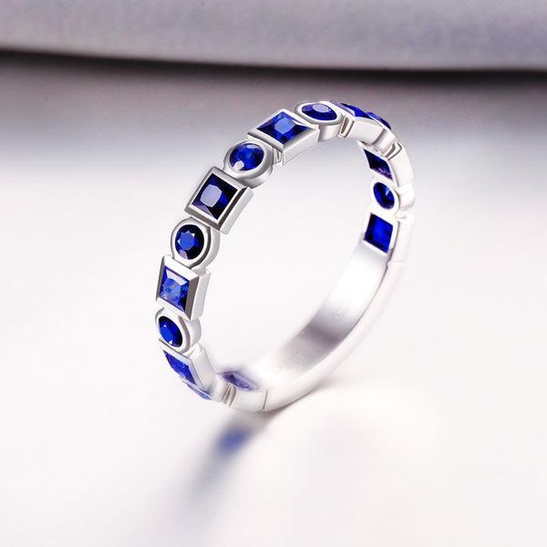 

cluster rings elegant blue cz zircon engagement for womens jewelry white gold color wedding bands ring valentine's day gifts bague femm, Golden;silver