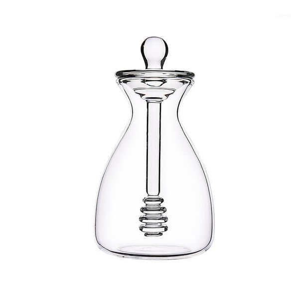 

storage bottles & jars 500ml handmade honey jar with dipper glass pot unique design perfect decoration kitchen gadget gift