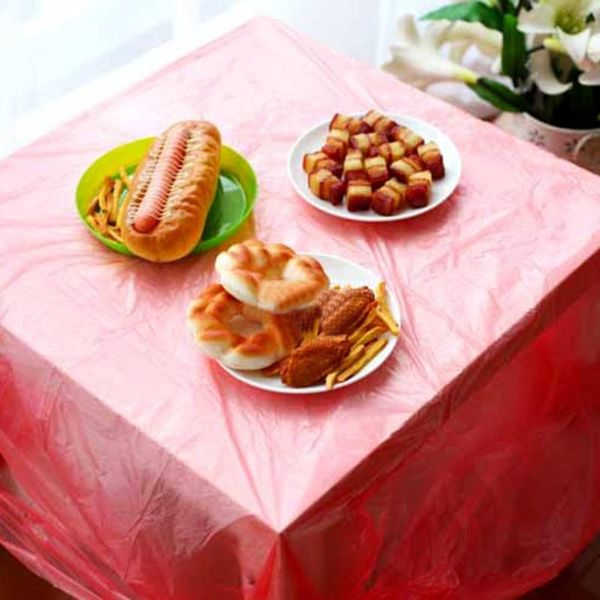 

table cloth red plastic tablecloth wedding birthday party cover home decoration supplies disposable 10pcs/pack