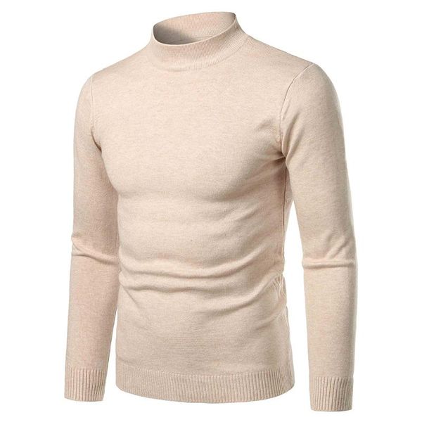 

men's sweaters autumn warm cashmere sweater men half high collar mens slim fit pullover classic wool knitwear pull male -3xl, White;black