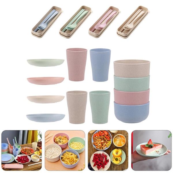 

dinnerware sets 1 set of cutlery plates bowls noodle water cups chopsticks
