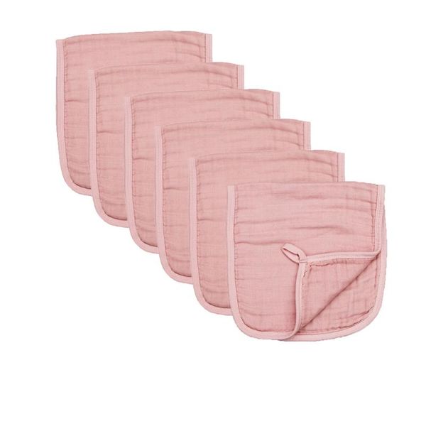 

bibs & burp cloths 6 pcs baby muslin cloth solid color absorbent saliva towel soft 6-layers bamboo fiber cotton feeding handkerchief for