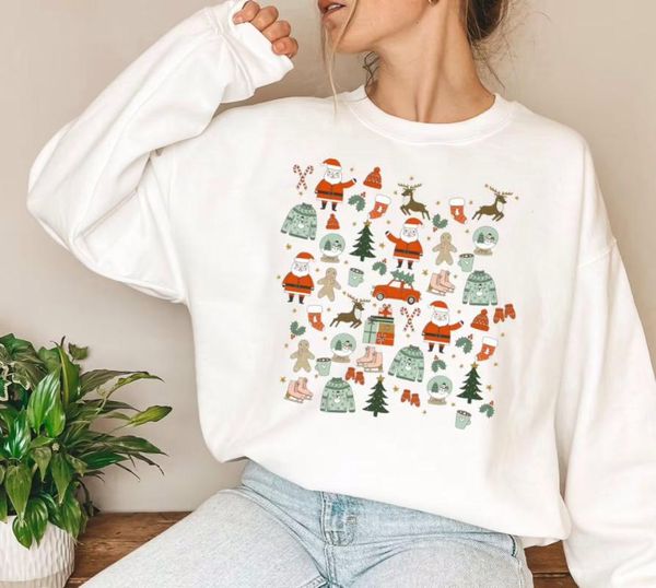 

women's hoodies & sweatshirts colored little things favorite doodles sweatshirt pure cotton women fashion jumper hipster outfits pull, Black