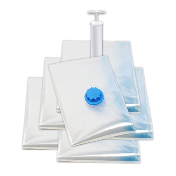 

clothing & wardrobe storage set of 8pcs vacuum compression bag,reusable home organization and bag with hand pump,for blanket clothes quilt