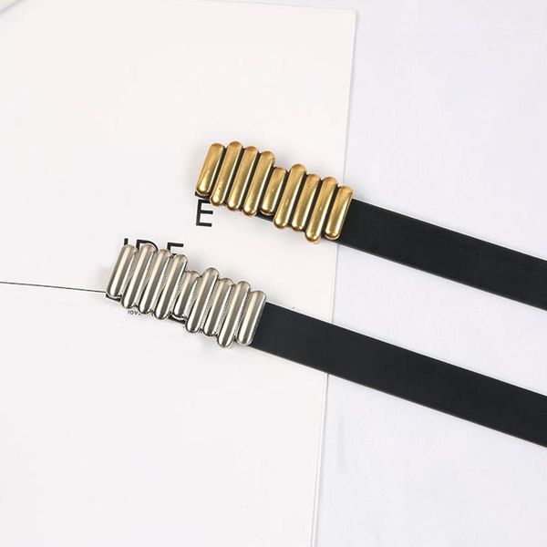 

belts metal buckle women genuine leather belt waistband accessories lady decoration simple fashion 2021, Black;brown