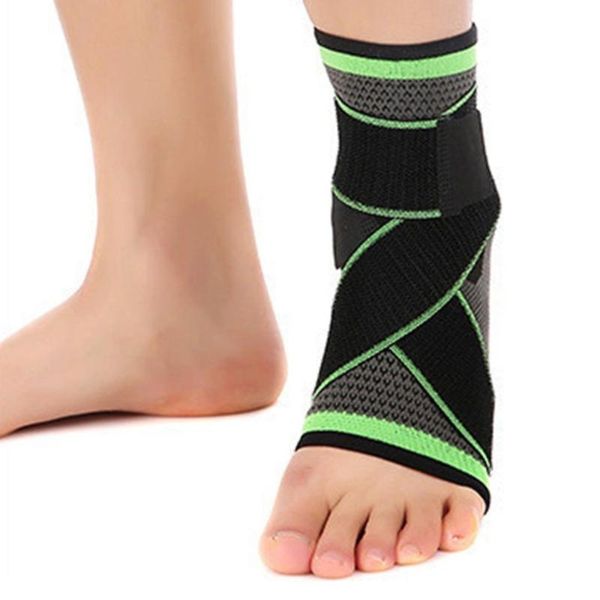 

adjustable elastic nylon strap compression knitting ankle support brace sports basketball football pad guard, Blue;black