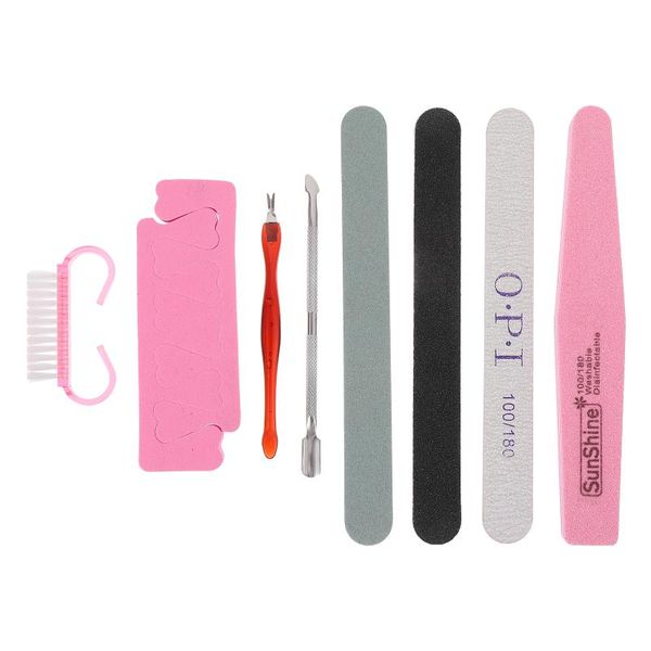 

nail art kits 1 set/9pcs manicure care polishing tool simple dead skin fork