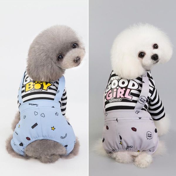 

spring summer clothes for dogs striped dog overalls chihuahua cartoon jumpsuit puppy yorkshire pug rompers apparel
