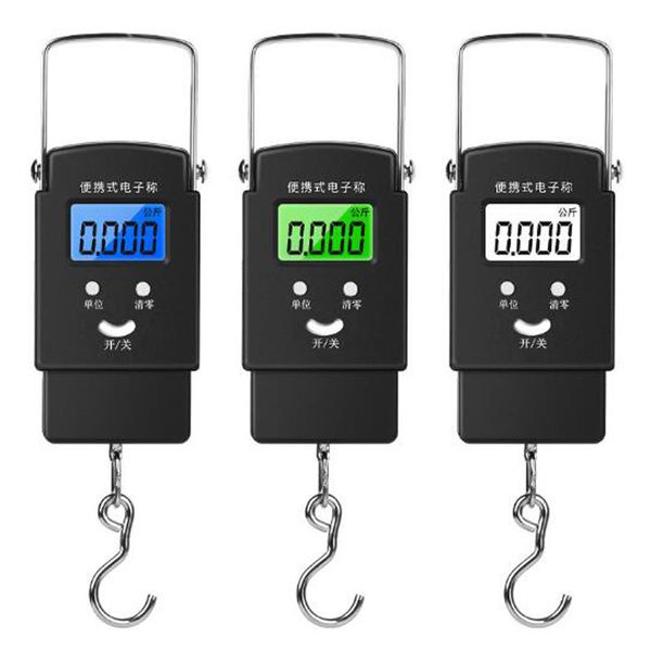 50kg / 10g LCD Digital Hanging Scale Electronic Mini Pocket Fishing Hook Bilance per la pesatura domestica all'aperto