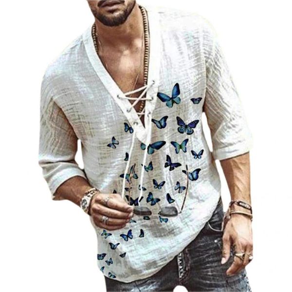 

men's casual shirts summer middle sleeve breathable comfy loose, White;black