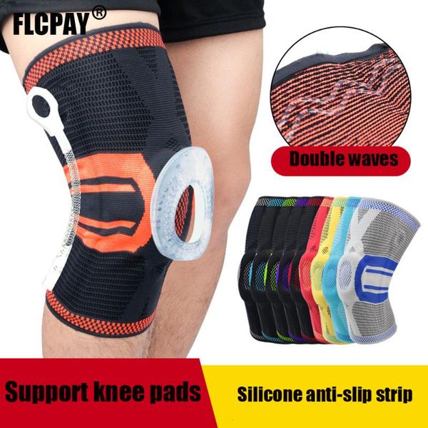 

silicone anti-collision knee pads elastic support sports basketball fitness protective gear meniscus pat bone protection elbow &, Black;gray