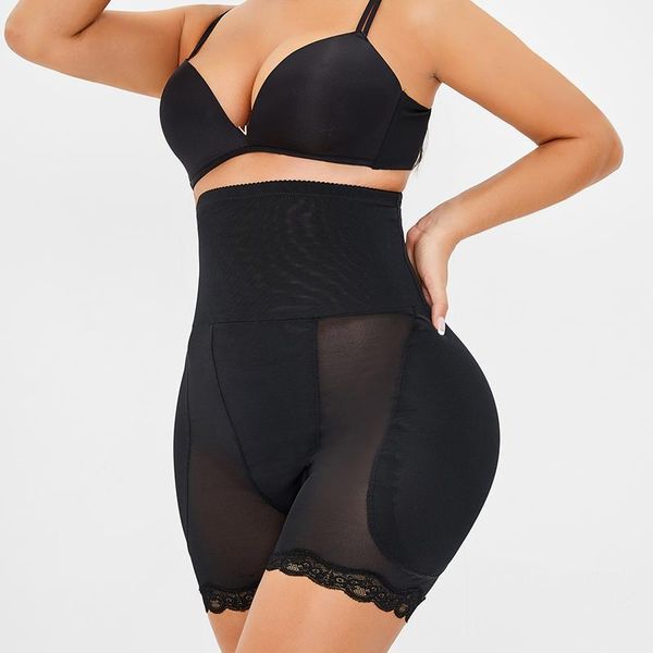 

women's shapers women bulifter padded shapewear hip enhancer control panties body shaper underwear 2 sponge fake ass buttock, Black;white