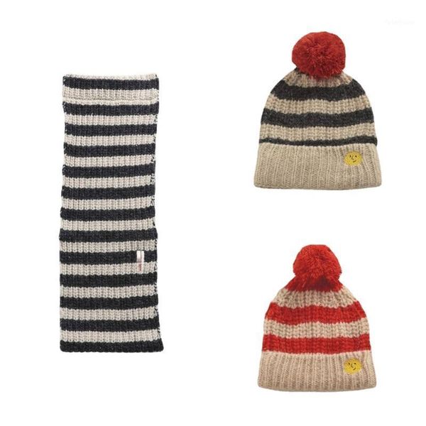 

caps & hats pre-sale children 2021 baby boys girls striped warm winter kids knitted woolen hat1, Yellow