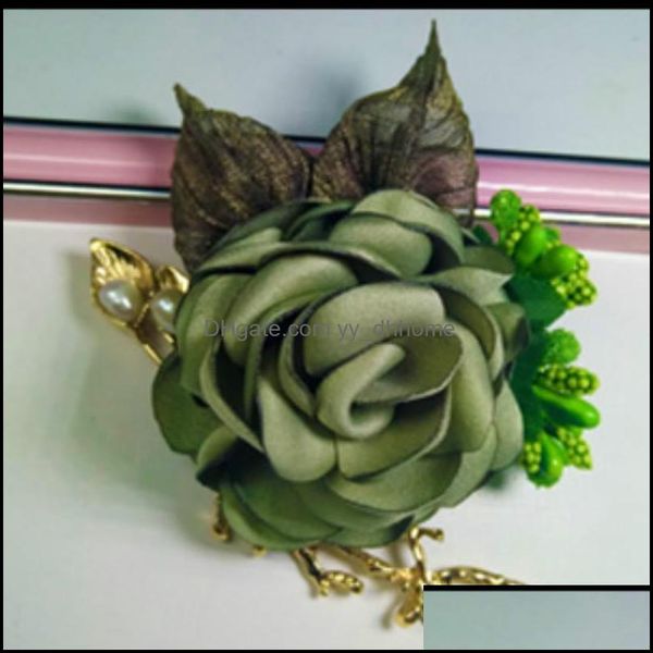 

pins, brooches jewelry cute fabric flower brooch for women suit sweater lapel pins cardigan badge cor fashion aessories beautif drop deliver, Gray